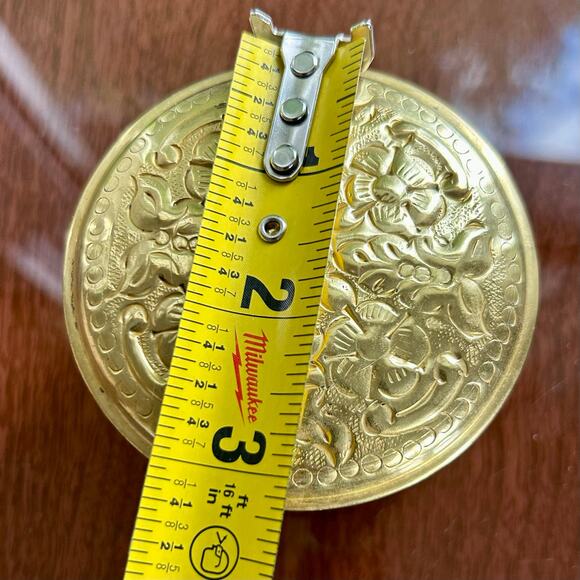 Vintage Ornate Bronze Trinket Box with Floral Embossed Design - Picture 8 of 10